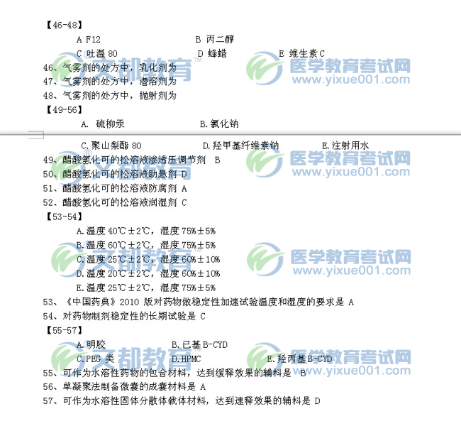 文都教育在线-2012执业药师药学专业知识二药