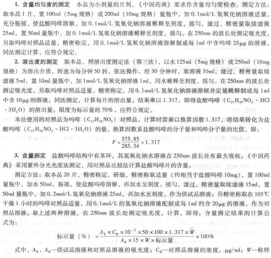 在线-2015执业西药师药物分析辅导:盐酸吗啡片