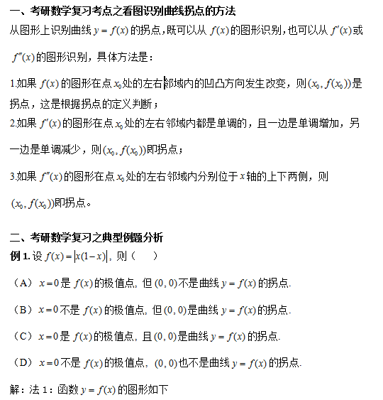 2017考研数学大纲发布后：数学复习之如何看图识拐点