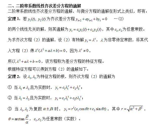 2018考研数学复习:二阶常系数线性齐次差分方程的通解分析